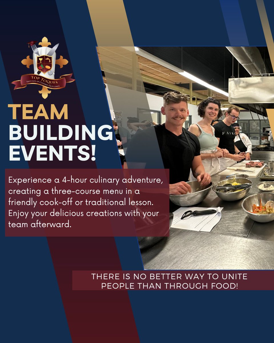 We welcome you to book your Team Building event with us!⁠
Unite through a fun night with food!⁠
⁠
#team #events #cooking #food #kw #kwawesome ⁠ #cookingclass #teambuilding #kwevents #corporate #dtk