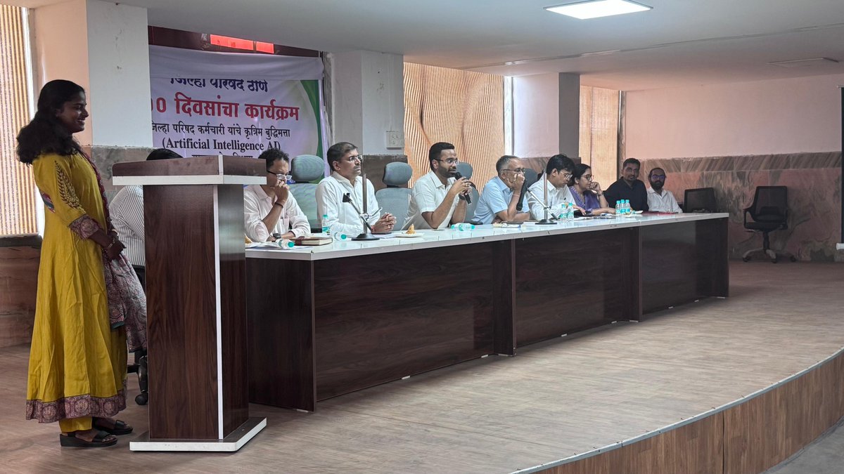 ceozpthane's tweet photo. 100 दिवसांचा सात कलमी कृती कार्यक्रम अंतर्गत जिल्हा परिषदेत कर्मचारी यांचे कृत्रिम बुद्धीमत्ता या विषयाबाबत प्रशिक्षण कार्यक्रम आज मंगळवारी, दि.08 एप्रिल, 2025 रोजी सकाळी 10.00 वाजता आयोजित करण्यात आला होता.‌
@CloudtalesTech @ImpactDrivenX https://t.co/o8rb63kDUH