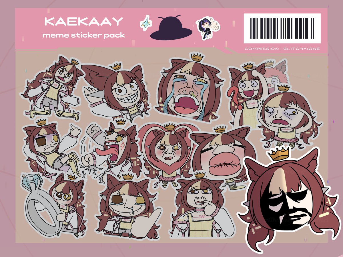 glitchyione's tweet photo. [cm] meme sticker doodle set for #kaekaayyy 👑 the lipbite Thonks is my favorite from this set 😭 Thank you so much! 👾

 #VGencomm #corgikk https://t.co/BdJ3swHhvP