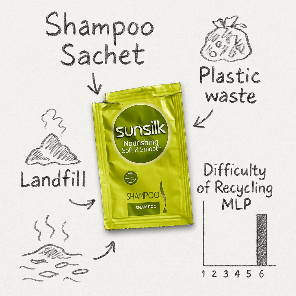 EcoAsks's tweet photo. 1/8 Ever used a shampoo sachet?
It costs just ₹1… but the real cost is paid by the planet.
Let me show you how.
#PlasticPollution #SachetCrisis #plasticsachets #shampoosachets https://t.co/55dSeVt5Vl