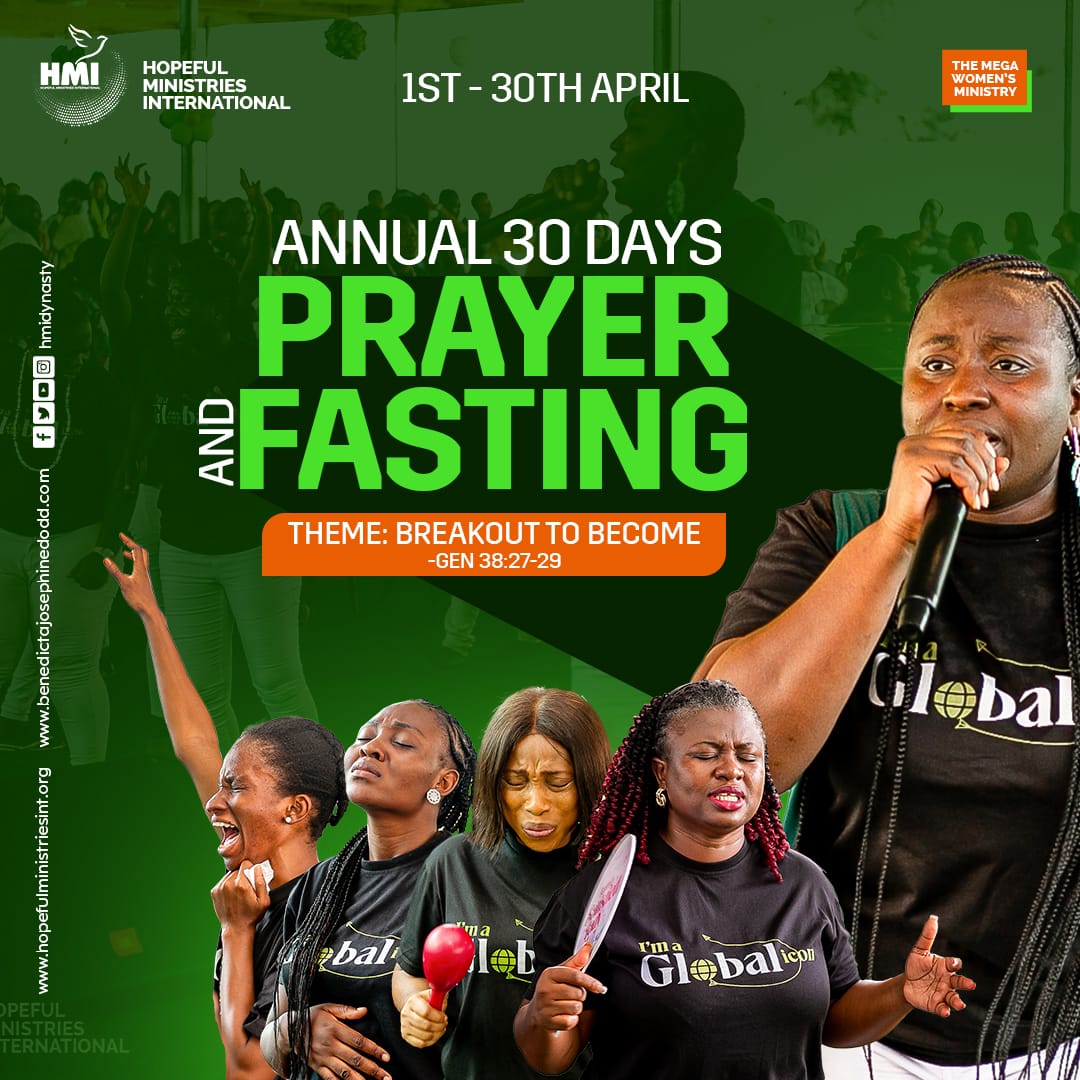 hmidynasty's tweet photo. Join the family of women across the globe (HMI Dynasty) for the Annual 30 Days Prayer and Fasting from April 1st to 30th, we press in with the theme ‘Breakout to Become’ (Gen. 38:27-29). It's your season of emergence!

Invite another lady and connect https://t.co/2AZeDqvgbv