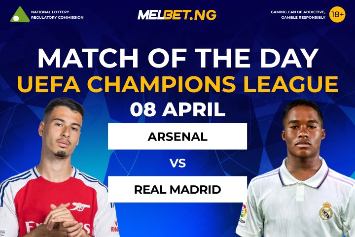 MelbetNigeria's tweet photo. 🏆 No room for legends to play it safe tonight. 🔥
It’s all or nothing in the #ChampionsLeague ⚔️
❗️Events are in #NoGoalNoProblem promo. More at https://t.co/wWK1346Q44
#WelcomeBonus up to 300000 NGN with promo👉🏾 MELXNG
🔗 Register Now: https://t.co/BX0ZcpOro3
#UCL #Arsenal #RealMadrid