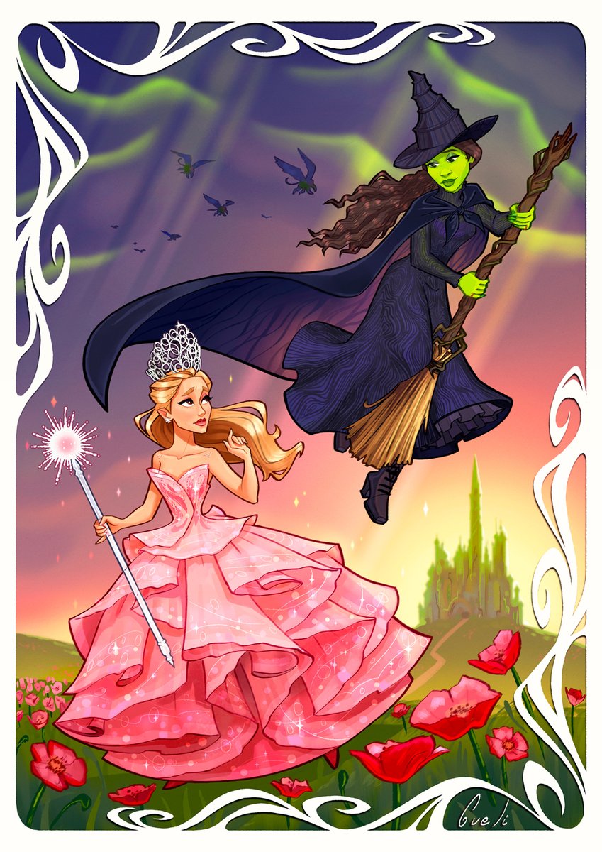 GueliArt's tweet photo. I've not moved on. I'm still here. So I decided to make this new fanart of my favourite witches 💗💚
#WickedMovie #Wicked #ArianaGrande #CynthiaErivo https://t.co/XcAJRC6k6R