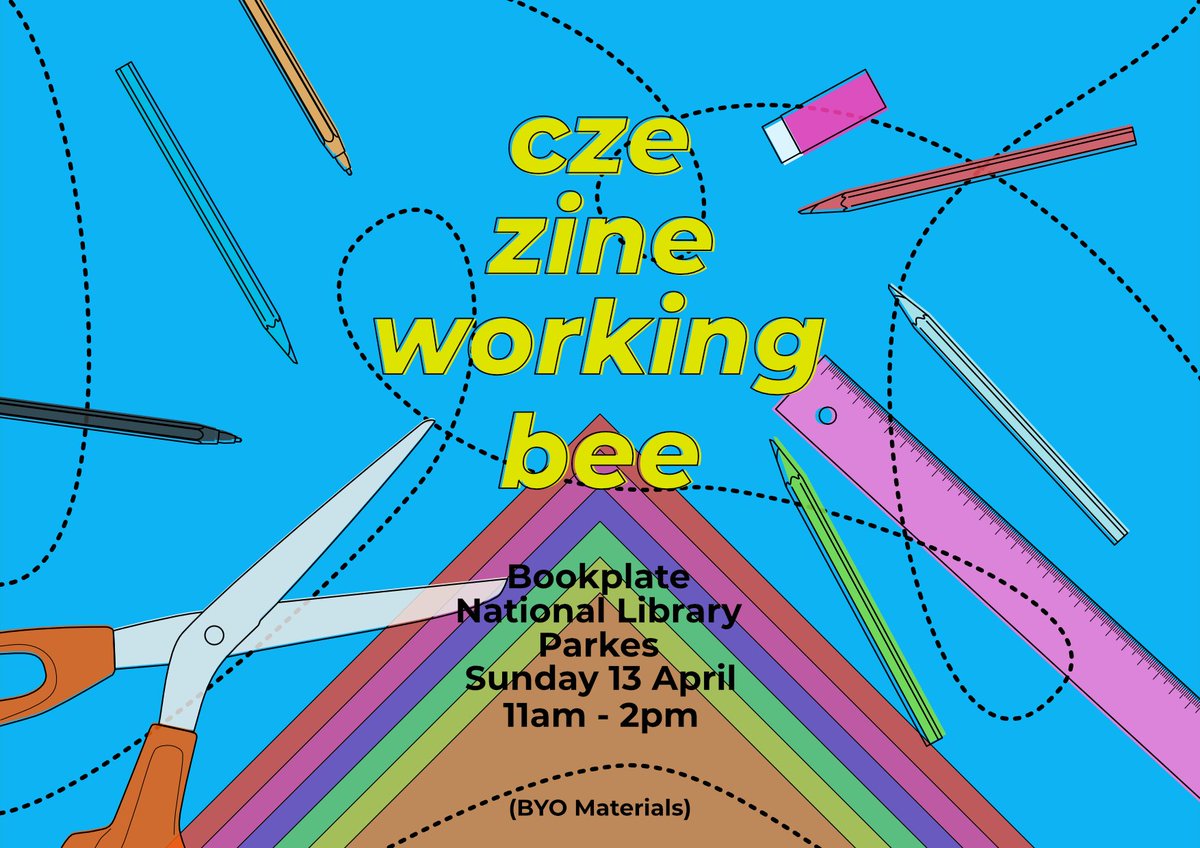Another month, another zine working bee!  Want to work on a zine, talk about zines or pick someone's brain on a project? Meet at the Bookplate Cafe, Parkes from 11 - 2 on Sunday 13 April. (BYO Materials)
See you there!
Link thru to our other socials - linktr.ee/canberrazineem…