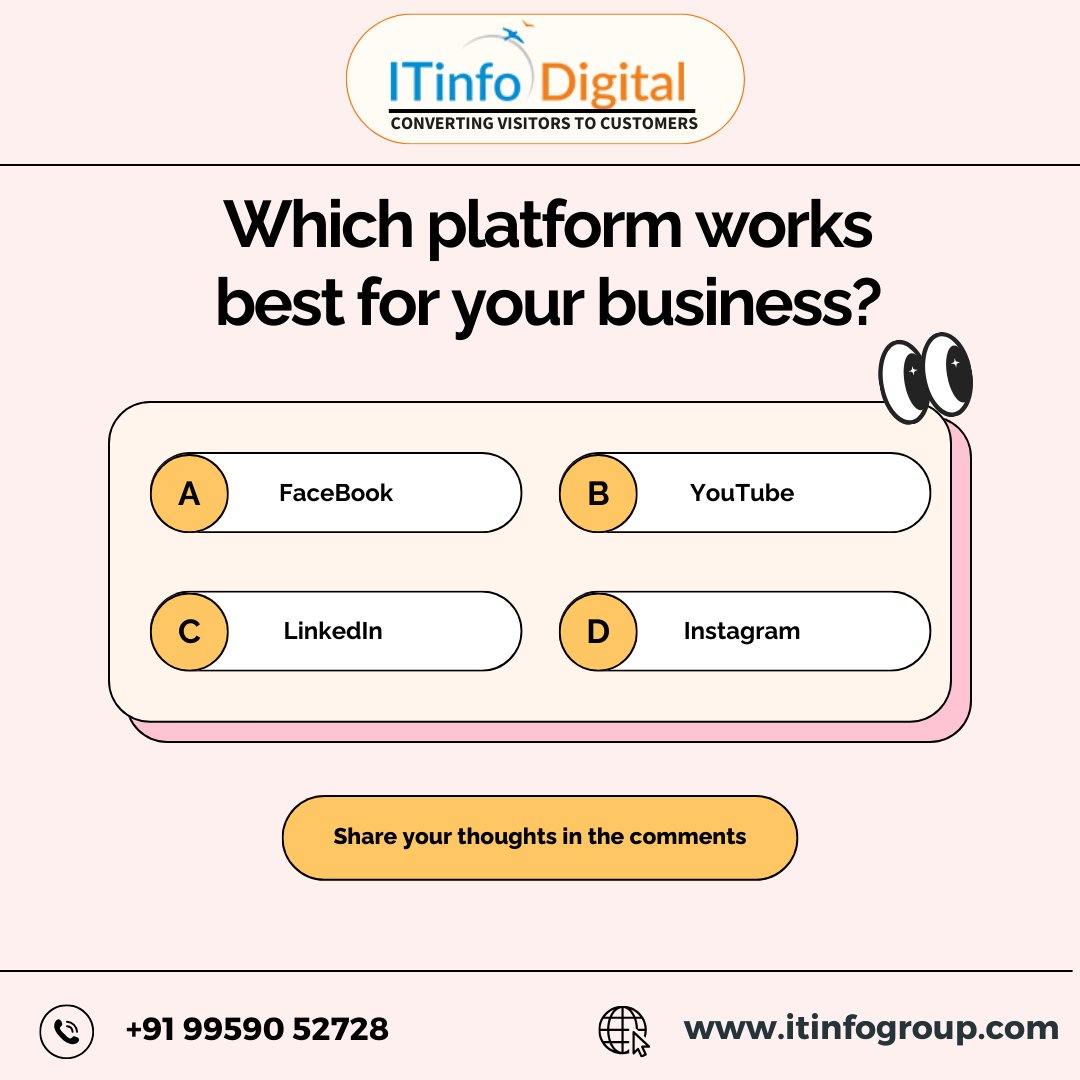 ITinfoDigital's tweet image. 🤔 BUSINESS OWNERS, WE WANT TO HEAR FROM YOU!
💬 Drop your answer in the comments and tell us why!
Your insights could help someone else grow their business too. 💡
🔗 Visit us: itinfogroup.com
📞 Contact: +91 99590 52728