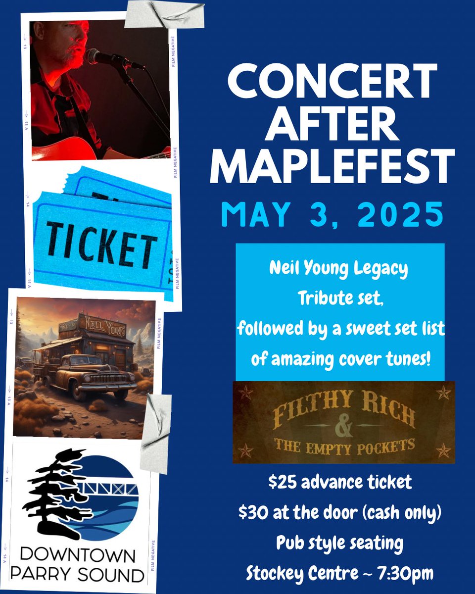 Whether you’ll still be buzzing from Maplefest, or just want to come to a wicked night of music with Filthy Rich and the Empty Pockets, don't forget to purchase your tickets to this wicked show!

Grab your tickets here:

eventbrite.ca/e/parry-sound-…