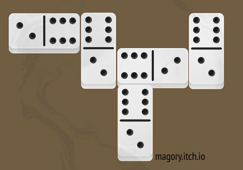 MagoryNET's tweet image. Working on dominoes game asset pack... will try to make it very versatile - all colors, three angles, some weird textures. #itch #gamedev #indiedev #gameassets