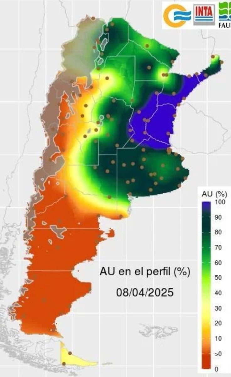 80% de la explicación del rinde en Cereales de Invierno (ej trigo, cebada) es Agua Útil a 1 mts de profundidad a la siembra (2 mts tbién importante).

La campaña parece que va a arrancar con el pie derecho en varias zonas!!. 

<a href="/SecAgro/">Sector Agropecuario</a> <a href="/leodebenedictis/">Leo De Benedictis</a> <a href="/BumperCrop1/">Bumper Crop</a> <a href="/ADN_Rural/">Agencia de Noticias Rural con Gustavo Gigena</a>