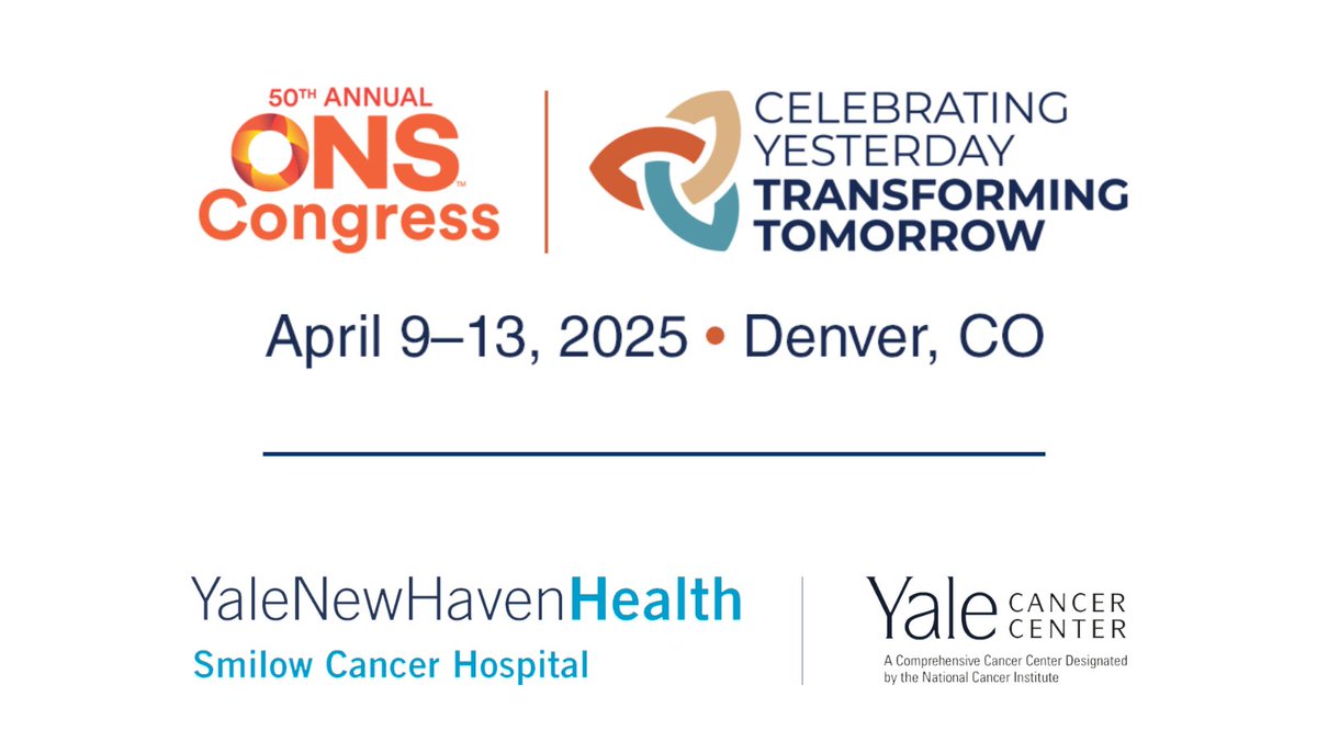 Yale Cancer Center (@yalecancer) on Twitter photo Tomorrow, the 50th Annual ONS <a href="/oncologynursing/">Oncology Nursing Society</a> Congress begins. We’re pleased to share our <a href="/SmilowCancer/">Smilow Cancer Hospital</a> nursing team will present oral + poster abstracts. We look forward to seeing our counterparts in oncology nursing! #ONS50
yalecancercenter.org/news-article/s…
<a href="/YaleMed/">Yale School of Medicine</a> <a href="/YNHH/">Yale New Haven Hosp</a> <a href="/YaleNursing/">Yale Nursing</a> Tomorrow, the 50th Annual ONS <a href="/oncologynursing/">Oncology Nursing Society</a> Congress begins. We’re pleased to share our <a href="/SmilowCancer/">Smilow Cancer Hospital</a> nursing team will present oral + poster abstracts. We look forward to seeing our counterparts in oncology nursing! #ONS50
yalecancercenter.org/news-article/s…
<a href="/YaleMed/">Yale School of Medicine</a> <a href="/YNHH/">Yale New Haven Hosp</a> <a href="/YaleNursing/">Yale Nursing</a>