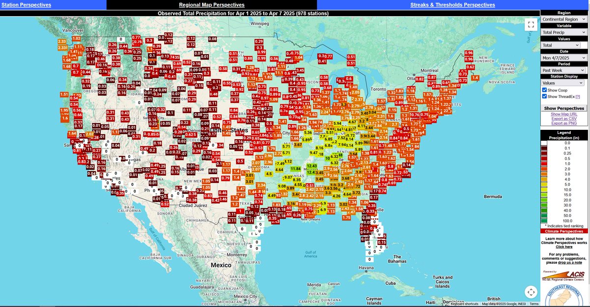 SERCC's tweet image. #Rain totals across the #CONUS using our #CLIMPER tool to start the month: sercc.oasis.unc.edu/Map.php?date=2…
@MidwestClimate @NortheastRCC @srclimatecenter @HPClimateCenter @WRCCclimate @NOAANCEI @NWSSouthern @NWSEastern @NWSCentral @NOAADrought