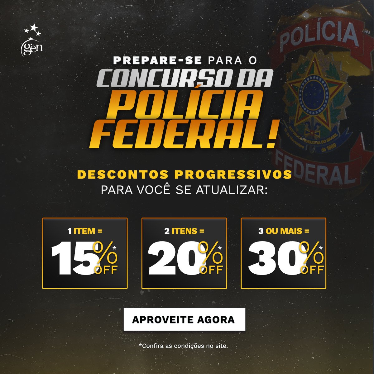 Prepare-se para o Concurso da Polícia Federal 🎯

Aproveite a campanha especial com foco no concurso da Polícia Federal e garanta até 30% de desconto nos materiais fundamentais para sua preparação.

👉 Compre já seus exemplares em nosso site! grupogen.com.br/concurso-da-po…