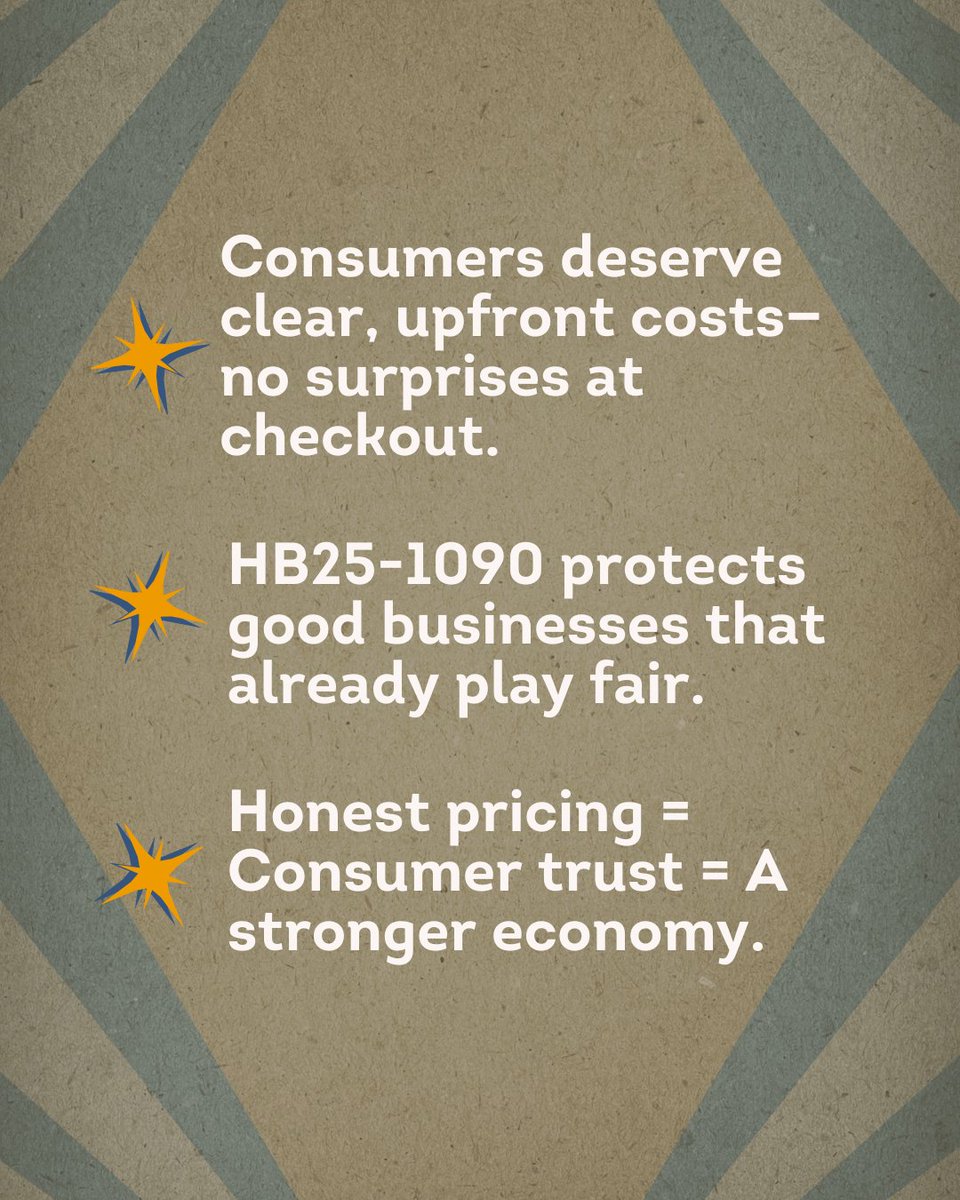 Hidden fees hurt everyone—except the large corporations that use them to deceive consumers. HB25-1090 ensures a level playing field by requiring transparent, upfront pricing in all industries. #EndJunkFees #COleg #COpolitics
