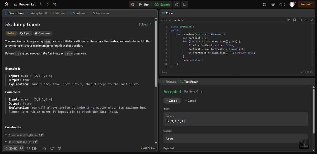 ShanmukhDev16's tweet image. Day 61/100 of #100DaysOfCode
Solved one problem on Greedy algorithm on LeetCode. #mycodingjourney #DSA
