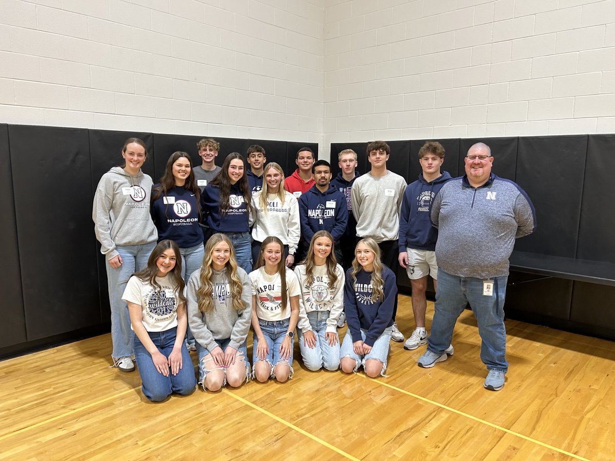 Napoleonsports's tweet photo. Thanks to ⁦@PburgAthletics⁩ , ⁦@LeadershipTOL⁩  and  ⁦@NLL_Sports⁩ for a great day of learning and sharing with all the other NLL schools and student athletes! https://t.co/JsqeslRgO8