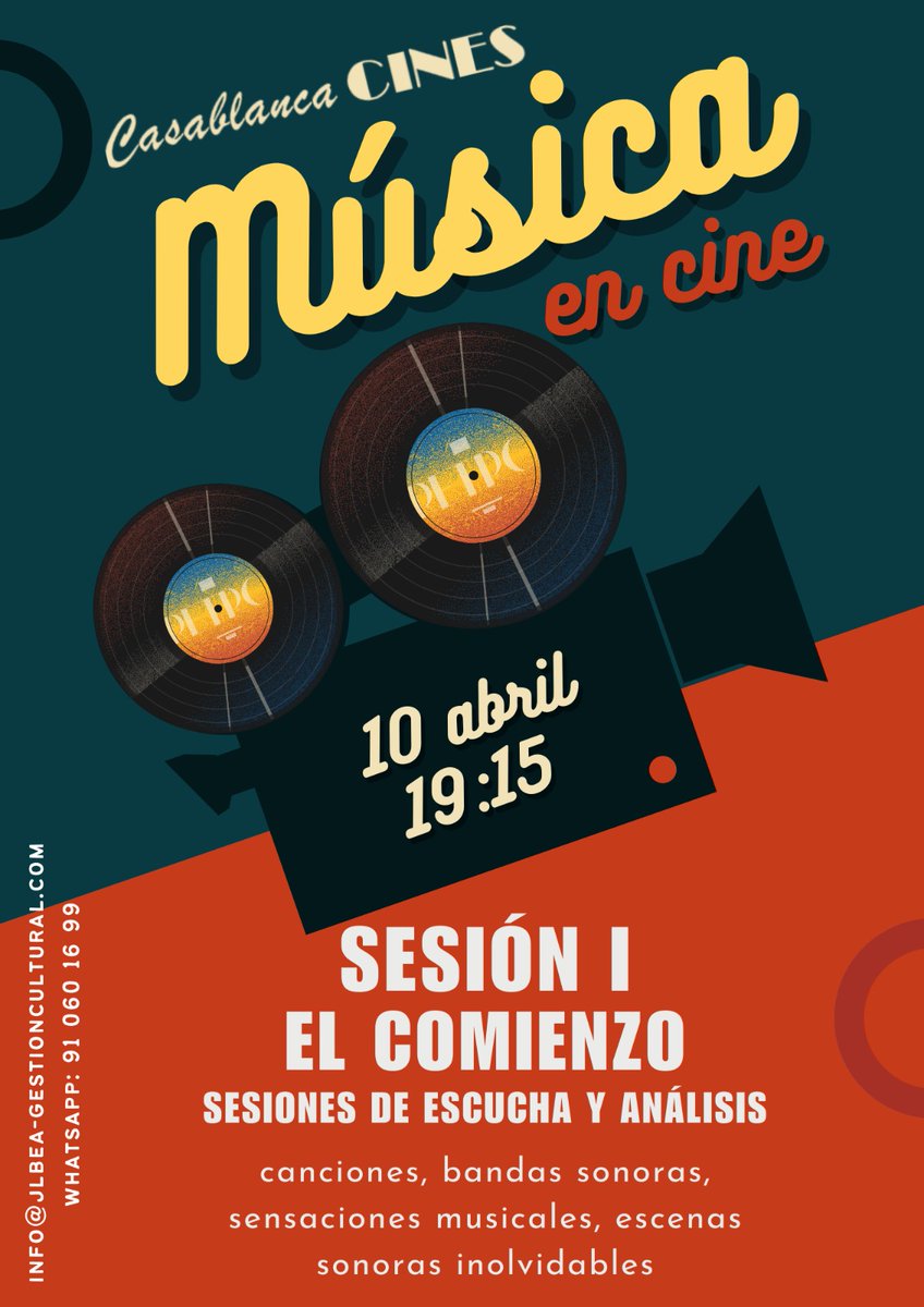 Este jueves 10 (19.15 h) en los <a href="/Cine_Casablanca/">Cines Casablanca</a> de Valladolid arrancamos tb la iniciativa #MusicaEnCine | Sesión de escucha, inmersión y análisis | ¡Os esperamos! Entradas en la web y en taquilla del cine