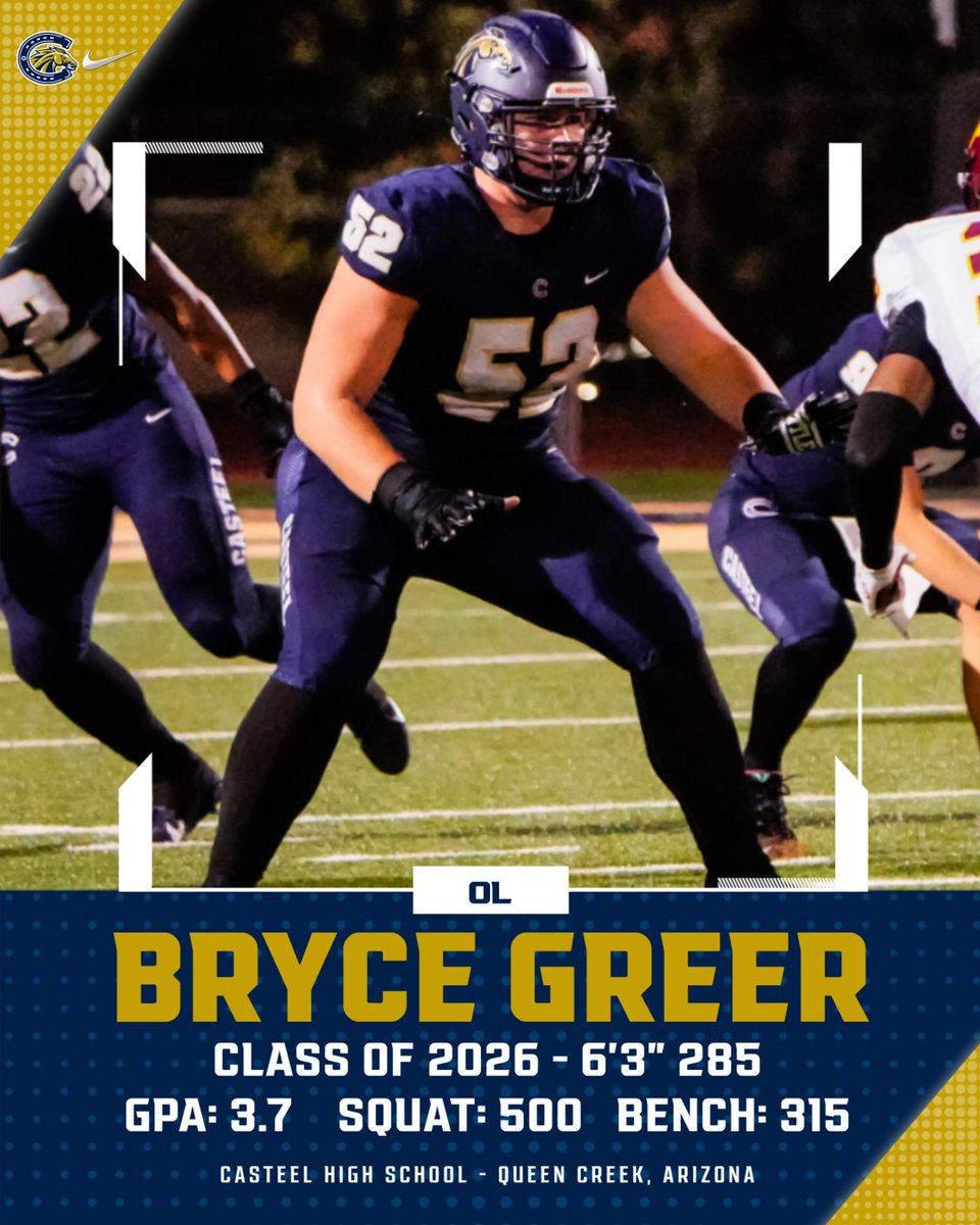 Casteel Football (@casteelfootball) on Twitter photo Having an anchor on the OL like <a href="/Bryce_Greer50/">Bryce Greer 6'3'' 285 OL</a> will help develop the rest of our guys. He's a leader on and off the field, brings it in the weight room, and has goals set for his senior year and beyond! #PoundTheRock
<a href="/JoeBushman5/">Joe Bushman</a> <a href="/CasteelAthletic/">Casteel Athletics</a>
πΈ: <a href="/AriannaGrainey/">Arianna Grainey</a> Having an anchor on the OL like <a href="/Bryce_Greer50/">Bryce Greer 6'3'' 285 OL</a> will help develop the rest of our guys. He's a leader on and off the field, brings it in the weight room, and has goals set for his senior year and beyond! #PoundTheRock
<a href="/JoeBushman5/">Joe Bushman</a> <a href="/CasteelAthletic/">Casteel Athletics</a>
πΈ: <a href="/AriannaGrainey/">Arianna Grainey</a>