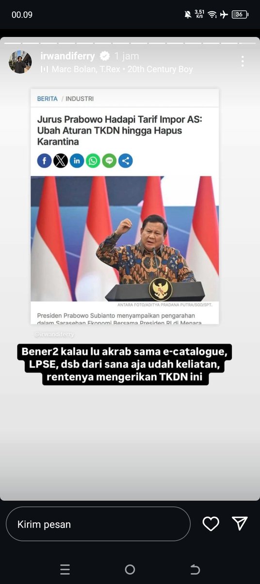 SEdit2321840's tweet photo. @penempaan @samuelpab @senituru Argumen dri bg Ferry tentang TKDN malah jdi Bancakan proyek maaf lebih percaya  sama beliau di banding anda 🙏 https://t.co/MHy337z0Ea