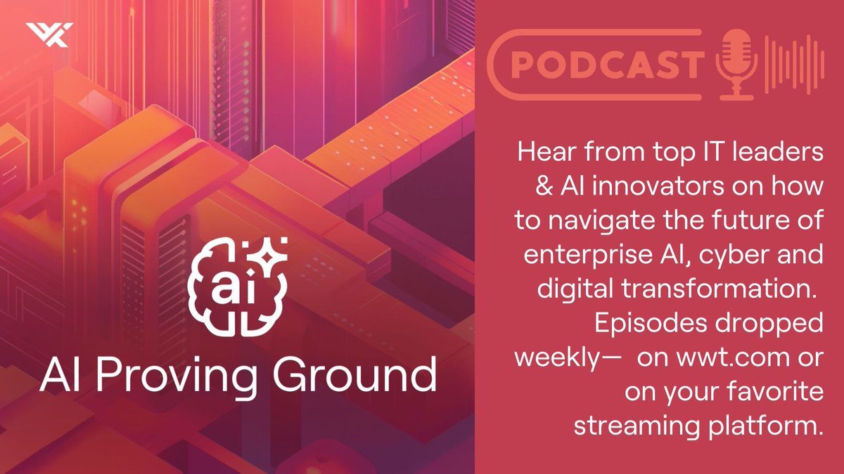 bpaulo67's tweet photo. Listen to @wwt_inc's AI Proving Ground Podcast on your favorite streaming platform! https://t.co/E3IataPiyR https://t.co/s3t4ZWTEcq