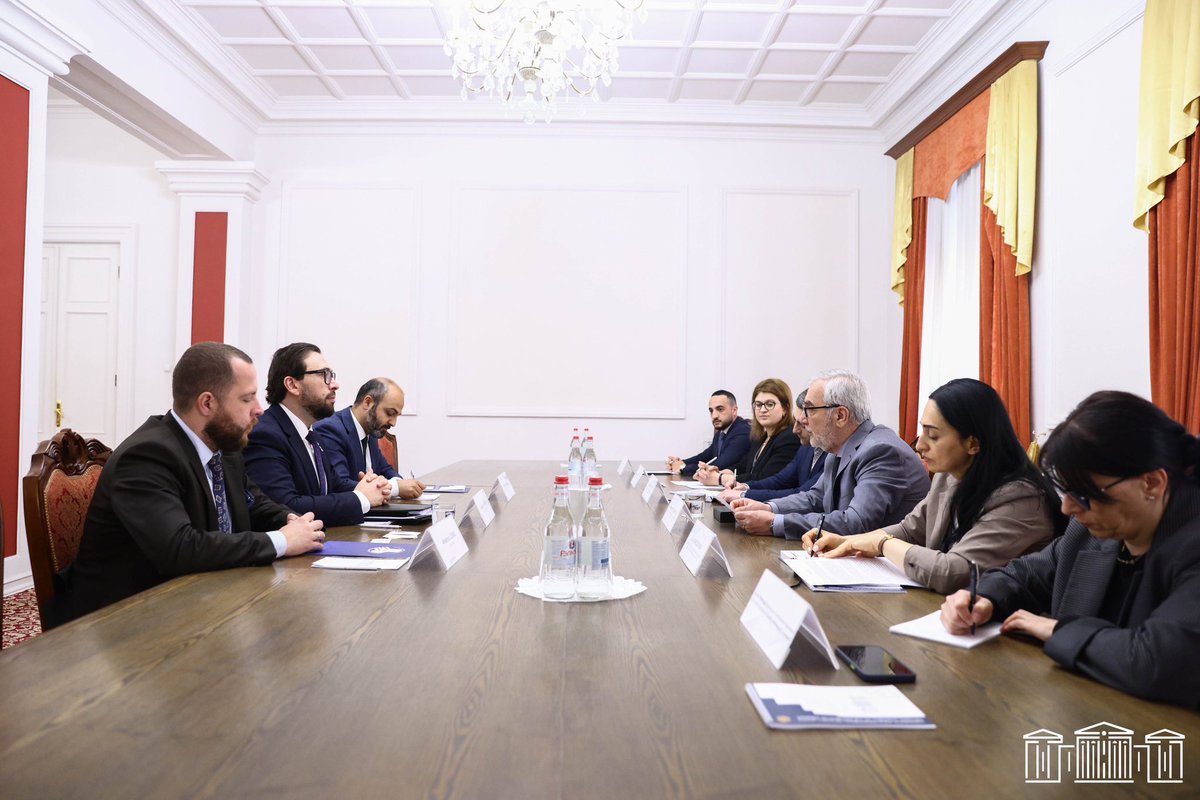 PAraqelyan's tweet photo. Today, together with Chair of the National Assembly Standing Committee on Defense and Security Andranik Kocharyan, we received Alexander Vinnikov, Head of the @NATO Liaison Office in 🇬🇪, and @ArkadiuszLegiec , Resp for Political Affairs of the office https://t.co/4H0oiZh7z8