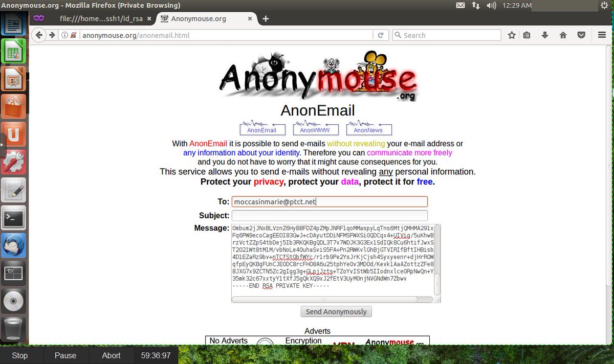 me and a few friends set up a shitty Ubuntu 12 honeypot with an open VNC and for the past 59 MINUTES some guy has been trying to upload an (already invalidated) ssh key to himself on an outdated firefox version

hes trying over fucking email now since all the sites dont work LMAO
