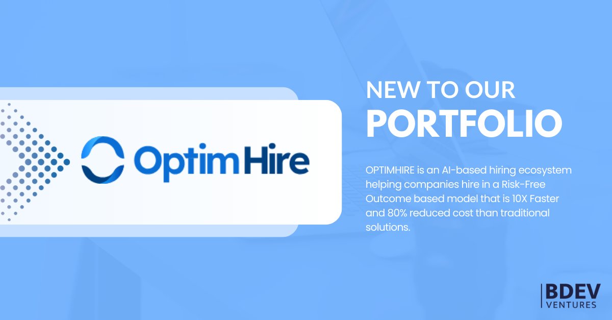 🚀 We're excited to announce our latest investment in <a href="/OptimHire/">OptimHire</a>. They are revolutionizing recruiting with agentic workflows that help companies hire in a Risk-Free Outcome based model that is 10X Faster and at 80% reduced hiring cost. 🧩🌐