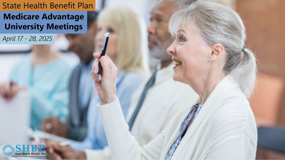 State Health Benefit Plan retirees: are you getting the most out of your benefits? The SHBP Medicare Advantage University spring meetings start April 17. Save your spot by calling 844-823-5455 weekdays from 8 a.m.-8 p.m. More info at: shbp.georgia.gov/shbp-events/re…