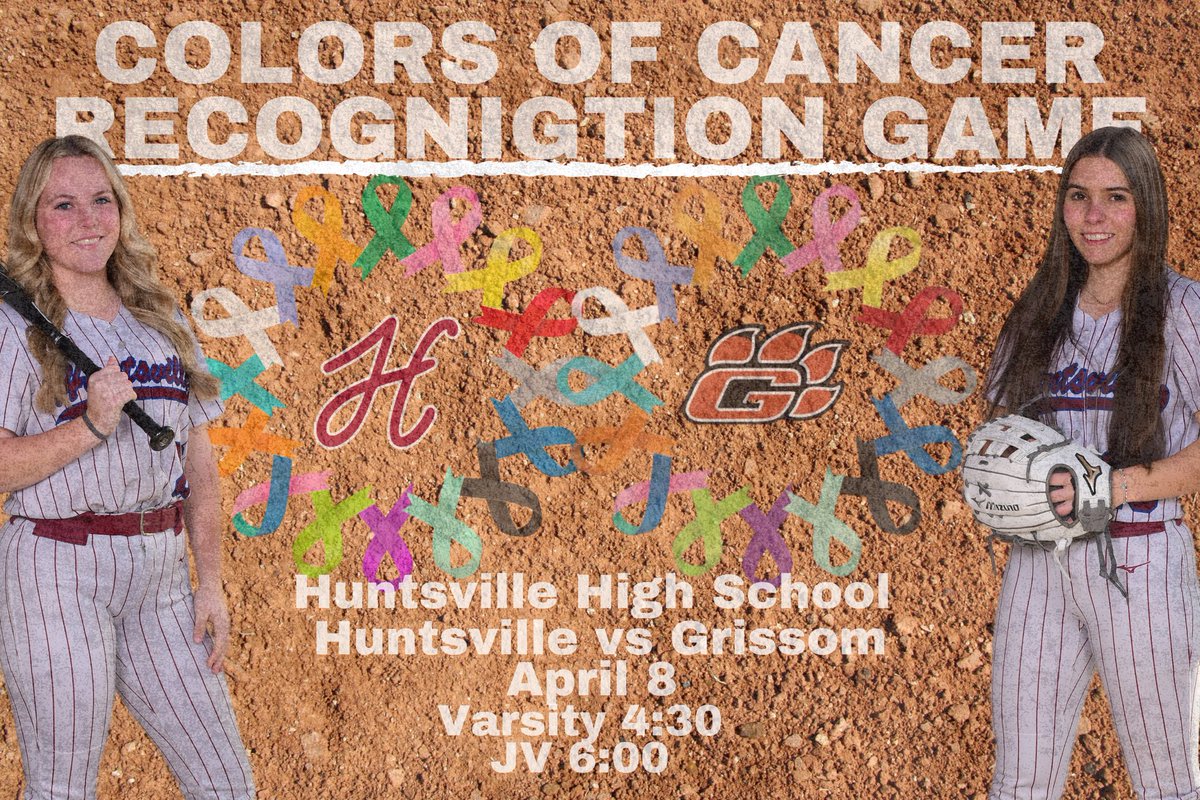 Game day!  Today the Lady Panthers are playing in our Colors of Cancer Recognition Game against Grissom. We will have a ceremony at 4:15 to remember/honor cancer warriors that are close to our hearts. Please arrive at 4. GBR! ❤️🥎💙 #huntsvilleladypanthers #cancerwarriors