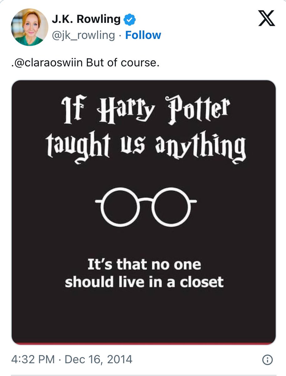 shernasaz's tweet photo. Except for trans kids and asexuals, ammiright @jk_rowling ?? They can stay in the closet, where we all belong. https://t.co/bFW0g0c9RU