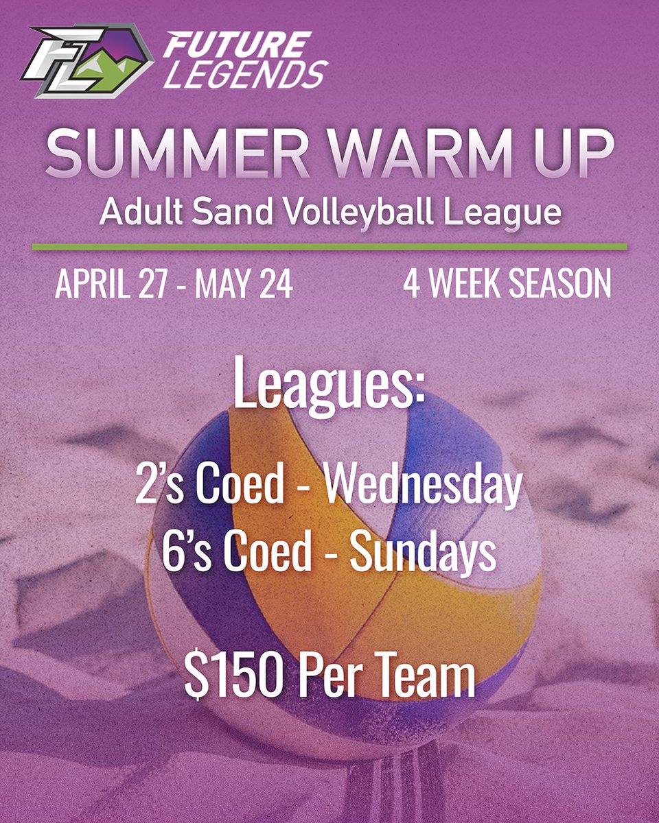 The sun is out and so are we ☀️! Come bump, set, and spike in our adult sand volleyball league 🏐 starting April 27th. Click the link for registration and more details bit.ly/4j09szE