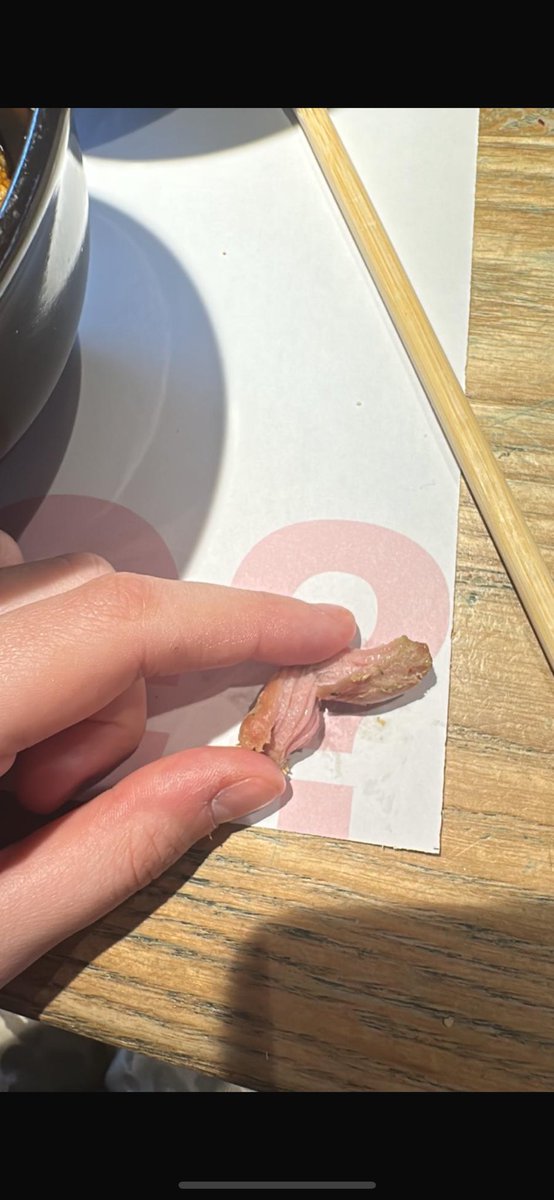marcus_hole81's tweet photo. Chicken shop for years and that it’s fine to eat! This was after they were told by another staff member it was marinated in pink pickle hence the colour! 2 girls left feeling horrible and hungry after the way they were spoken to by him and other staff members today. https://t.co/csdBzDR7ph