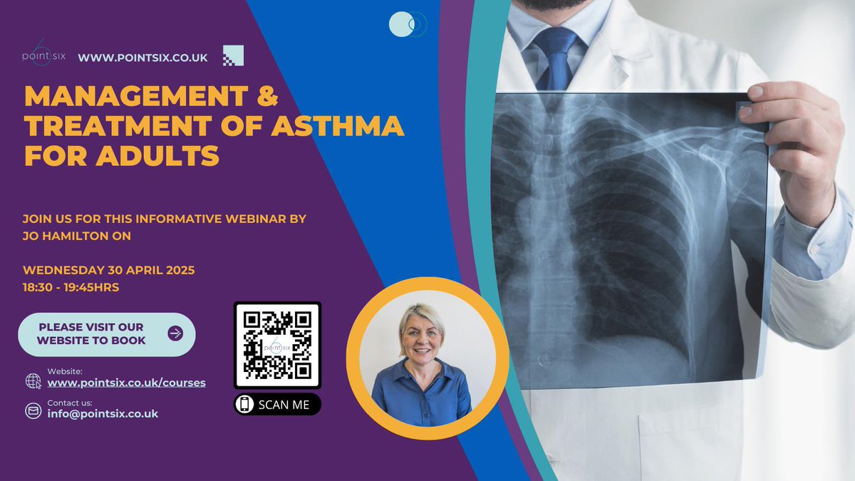 In need of an update on how to manage asthma in adults? Join us on 30th April as <a href="/JoHamiltonEd/">Jo Hamilton</a> talks us through MART and AIR treatments pointsix.co.uk/management-tre…