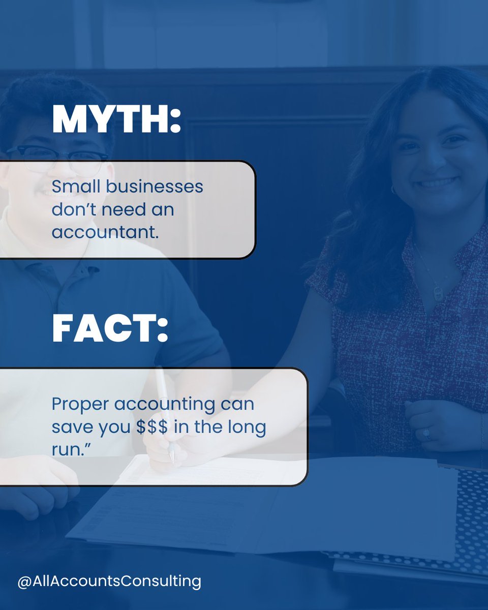 AllAccountsCon1's tweet photo. Think small businesses don’t need an accountant? Think again. Proper accounting isn’t just about balancing the books; it’s about saving money and making smarter financial decisions. 

#SmallBusinessTips #AccountingMatters #FinancialSuccess #SmartBusiness #BusinessGrowth https://t.co/HtPsXGpWtY