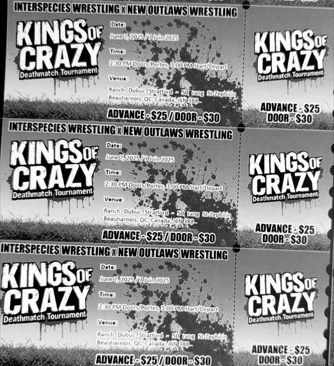 Hey yo. For you fans of actual, sweetly designed and colorful physical event tickets -  as opposed to buying online -  I've got some. 

So if you're in Ottawa, and you want to get a ticket - holler at your boy. 

They will be available at NOW's events on May 10 in Valleyfield and