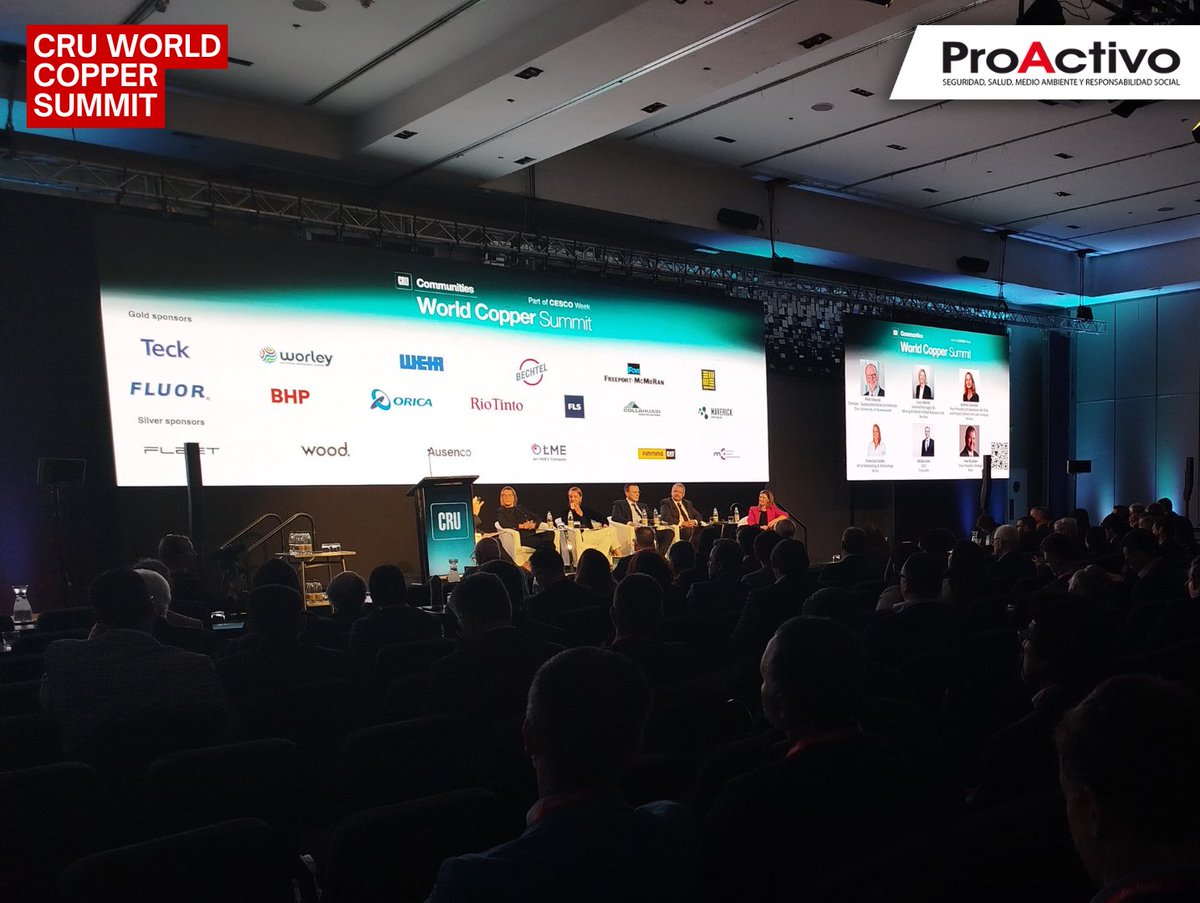 proactivoperu's tweet image. 🌍¡ProActivo se encuentra presente en el World Copper Summit y en la CESCO Week en Santiago, Chile!✨

En el segundo día se lleva a cabo la sesión "Liberar valor y recursos a través de la tecnología y la innovación"

#RevistaProActivo #WorldCopperSummit #CESCOWeek #Cobre #Minería