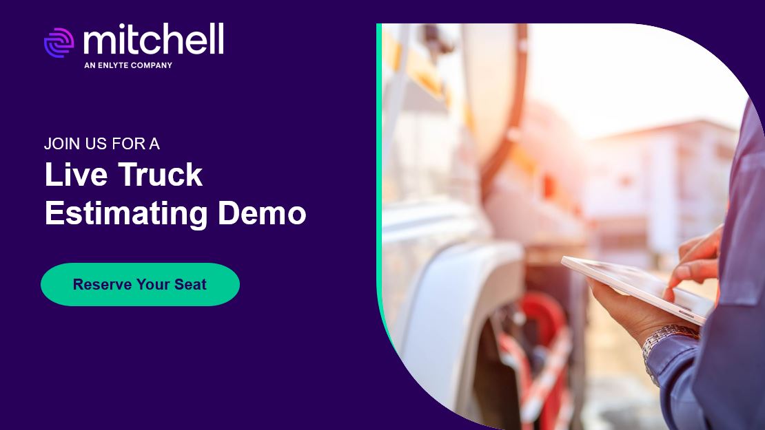 Watch this live demonstration as we write a commercial truck estimate together. We'll show you how Mitchell Cloud Estimating TruckMax can streamline your workflow. reserve your seat today! info.mitchell.com/TruckMax-Live-….