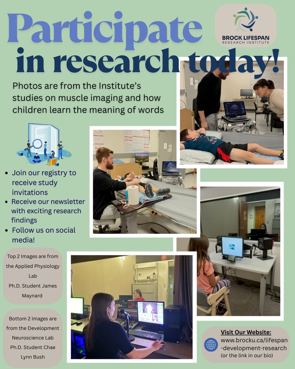 Check out the link in our bio to get involved in research today! #lifespanresearch #brocku