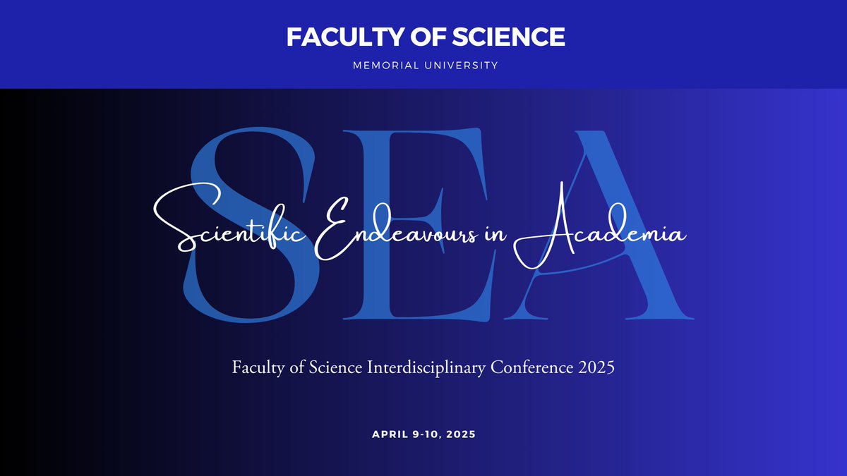 MemorialUSci's tweet image. 💡The 2025 SEA Conference begins today! 💡
Our Planning Committee has worked incredibly hard to organize an amazing schedule of events this year – to view the full schedule, visit the SEA Conference website here: mun.ca/science/resear…
SEA you there!