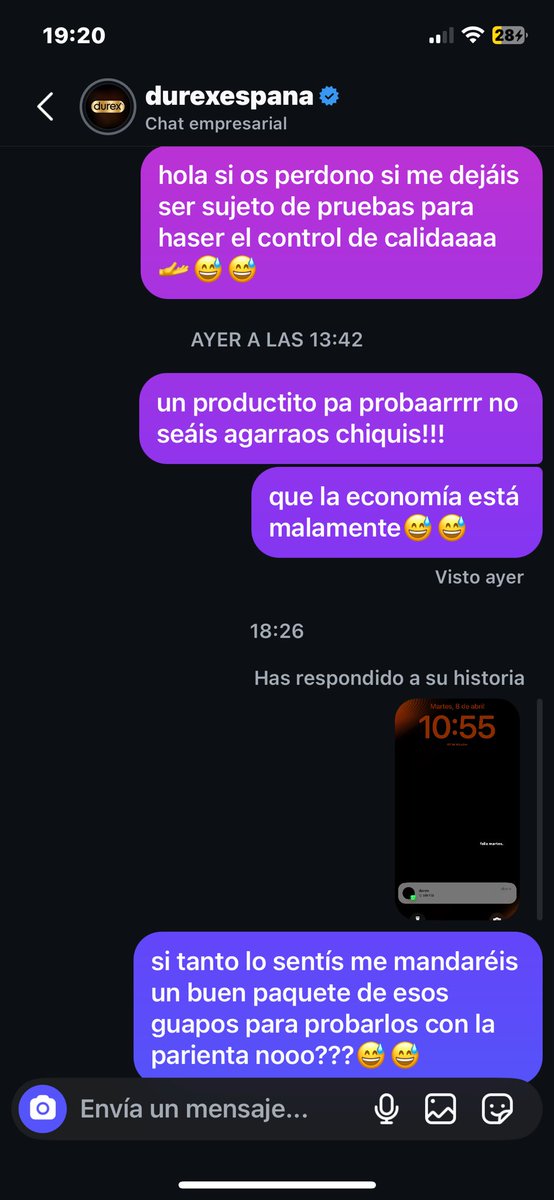 MompoooUwU's tweet photo. Ahora mismo, todo el mundo escrache público a @durexespana, que no me mandan unos productitos y me dejan en leído😅😅😅 https://t.co/AQPkxOVJfR