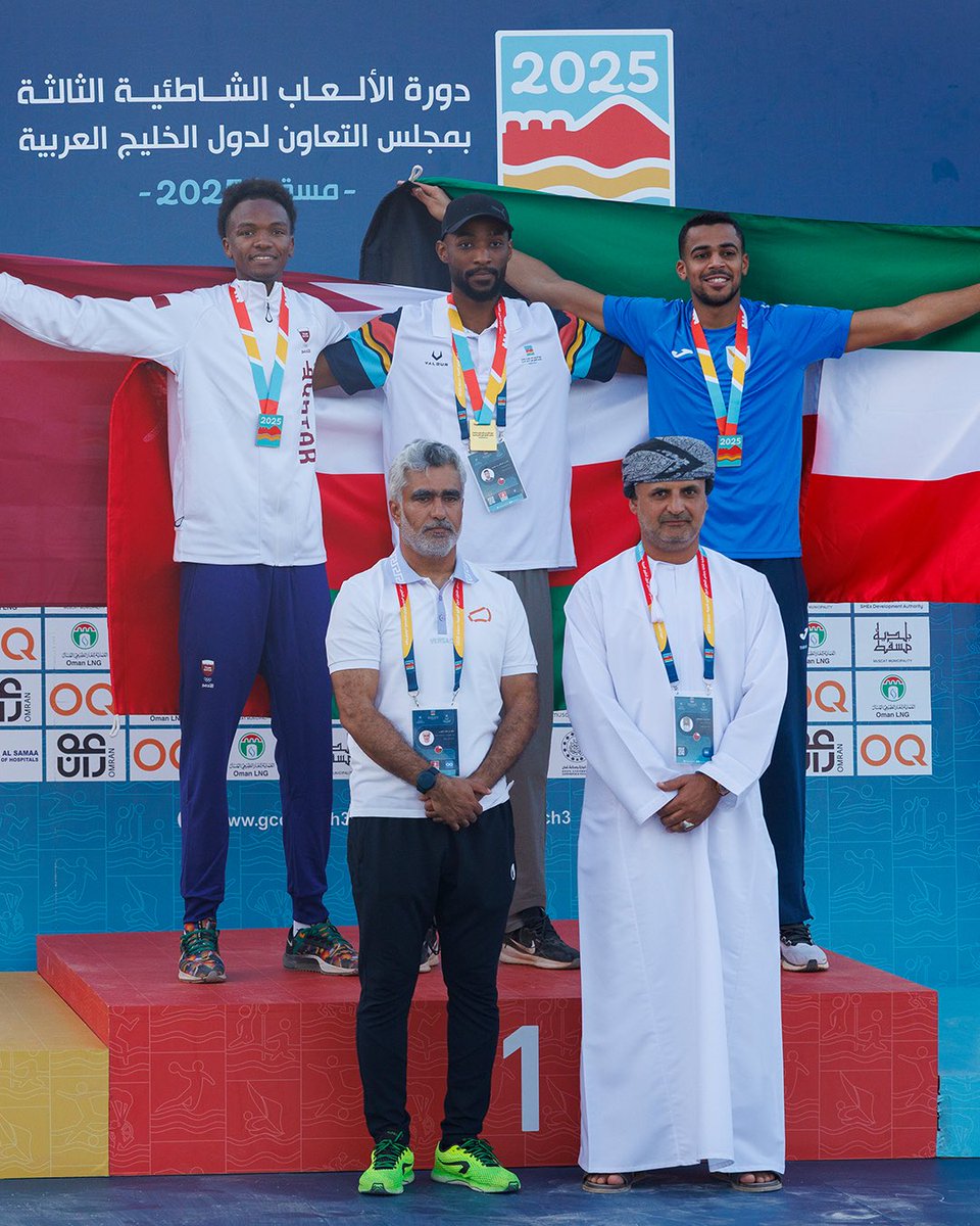 qatar_olympic's tweet photo. نجم الأدعم حمدي علي يحصد الميدالية الفضية في منافسات الوثب العالي، 
في دورة الألعاب الخليجية الشاطئية الثالثة – مسقط 2025.

بطل يا حمدي🥈 
والقادم أقوى بإذن الله 🇶🇦💪🏻

Team Qatar’s Hamdi Ali wins silver in men’s  high jump event at the 3rd GCC Beach Games – Muscat 2025.
Well done, Hamdi – a true champion🥈
🇶🇦💪🏻