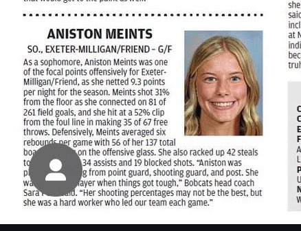 EMFGBB's tweet photo. So proud of these girls!! Aniston Meints: York News Times All-Area, Taylin Schluter and Kiley Oldehoeft: Honorable Mention. Proud of all of you!! #emfbobcats https://t.co/0oLJTOTELF