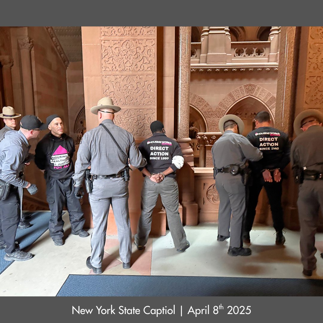 A group of NYers were just arrested at the State Capitol during a peaceful protest calling on <a href="/GovKathyHochul/">Governor Kathy Hochul</a> to provide statewide housing assistance for people with HIV/AIDS.

*Unstable housing is the single strongest predictor of failed HIV treatment.*

<a href="/housingworks/">Housing Works</a>