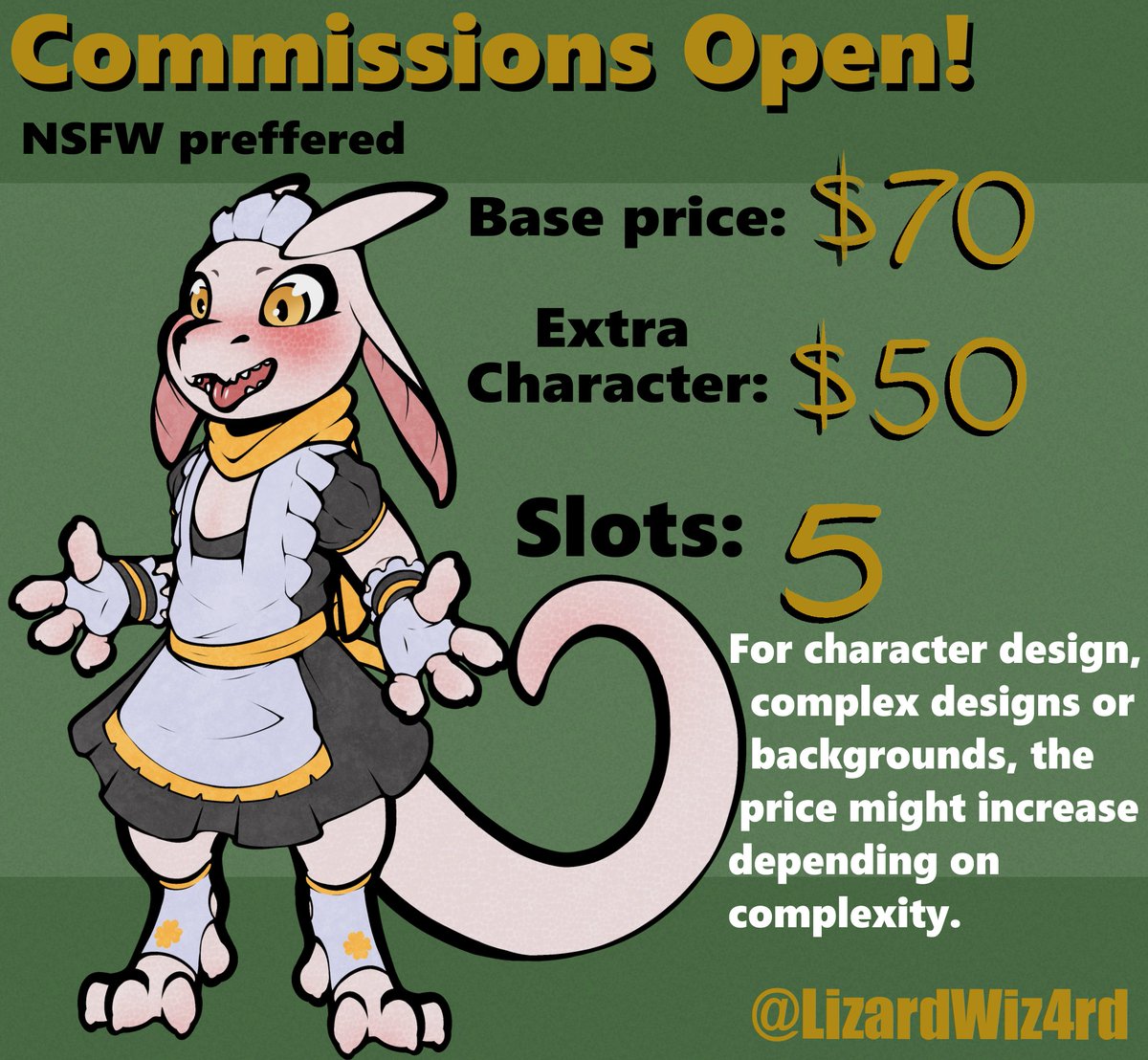 Lizardwiz4rd's tweet photo. Oh and since i'm at it might as well open comms again! Should have done it last week but took a bit longer than usual to finish the last batch https://t.co/ov7B7ogj47