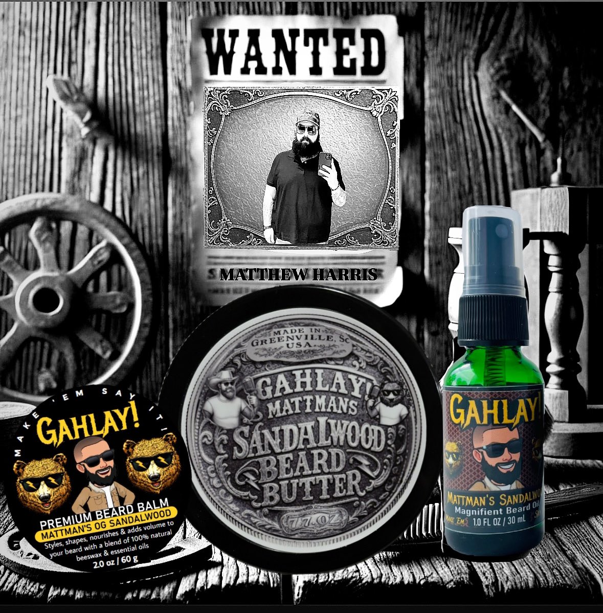 New drop. ⚡️ Big bundle.
GAHLAY! Mattman's OG Sandalwood Beard Oil, Balm &amp; NEW Butter = $63 value for just $40 🧔🏻‍♂️🔥
Free shipping. Limited time.
Grab it now: GAHLAY.com

#GAHLAY! #MakeEmSayIt #wanted