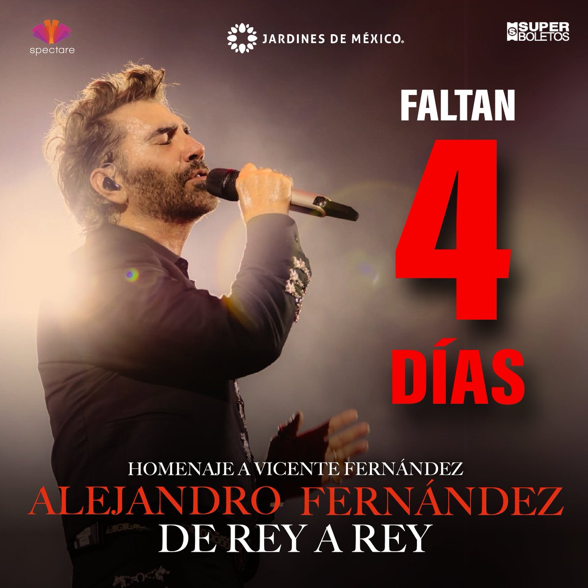 SpectareMx's tweet photo. #FamiliaSpectare
La espera está por terminar… en 4 días cantaremos juntos a todo pulmón con #AlejandroFernández.  🎤🤠🎶

¡Últimos boletos disponibles! 🎟👉 https://t.co/1TnNOrUxXx https://t.co/8uwH2y2GRC