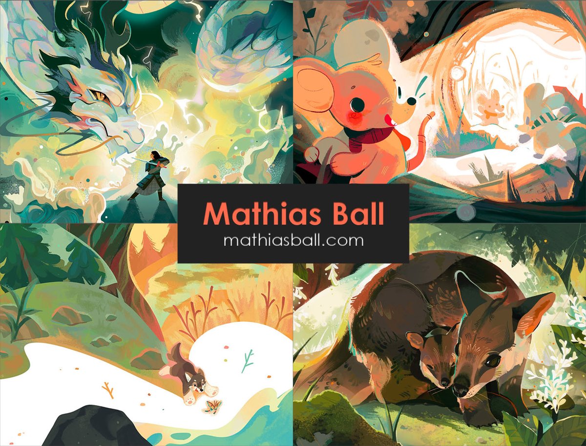 MathiassJB's tweet image. Hello #PortfolioDay !! ⚡🌿
I'm Mathias, a queer artist who would love to work on books, covers, editorial, advertising, and indie game projects. Open to other opportunities as well!
🍎mathiasball.com
🍊mathias.illustration@gmail.com
📚@SoCalledYALife