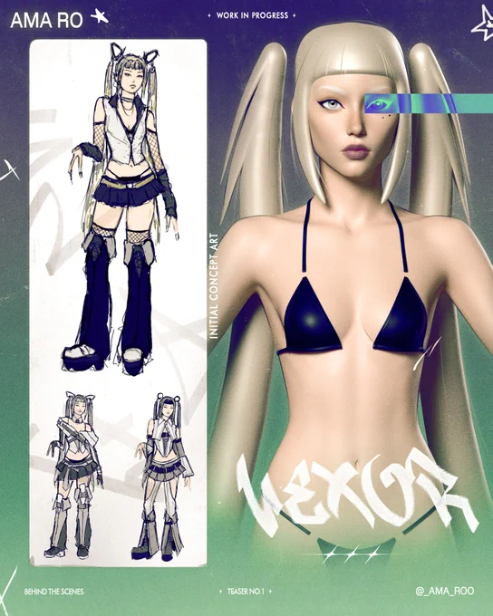 Hello #PortfolioDay !  I'm Ama Ro - a 3D character modeler, photographer, and designer.  Check out my socials ↓   