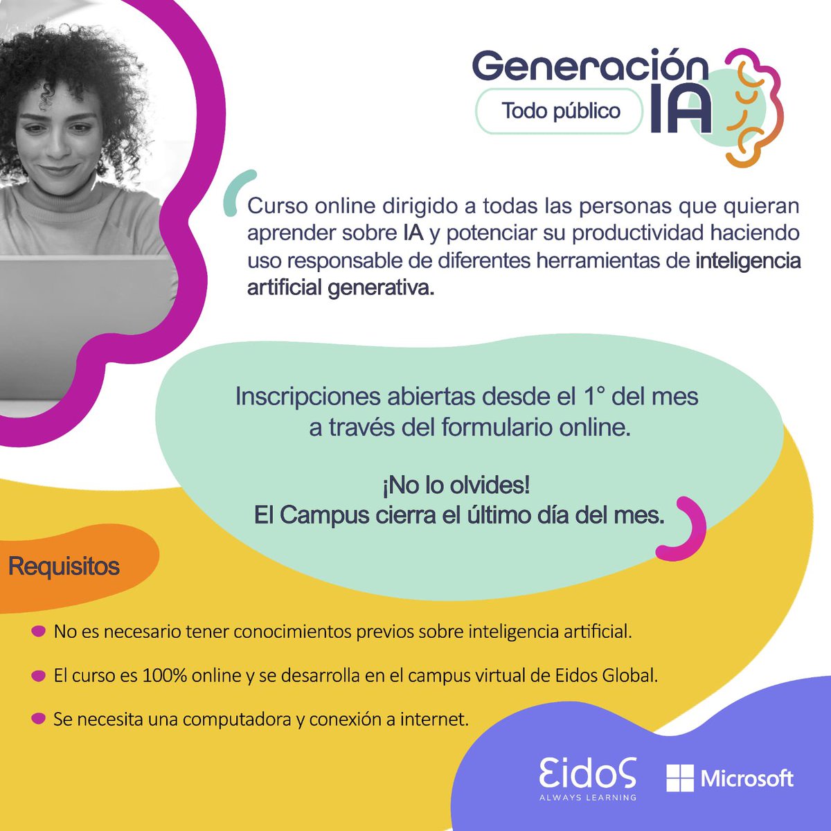 💪 ¡Empieza tu viaje en el mundo de la inteligencia artificial con Generación IA! 
💡 Este programa online y gratuito te brindará las herramientas esenciales para entender y aplicar la IA en tu carrera profesional.🚀 Inscribite aquí 👉 url.eidosglobal.org/GenIA-TP-SMS