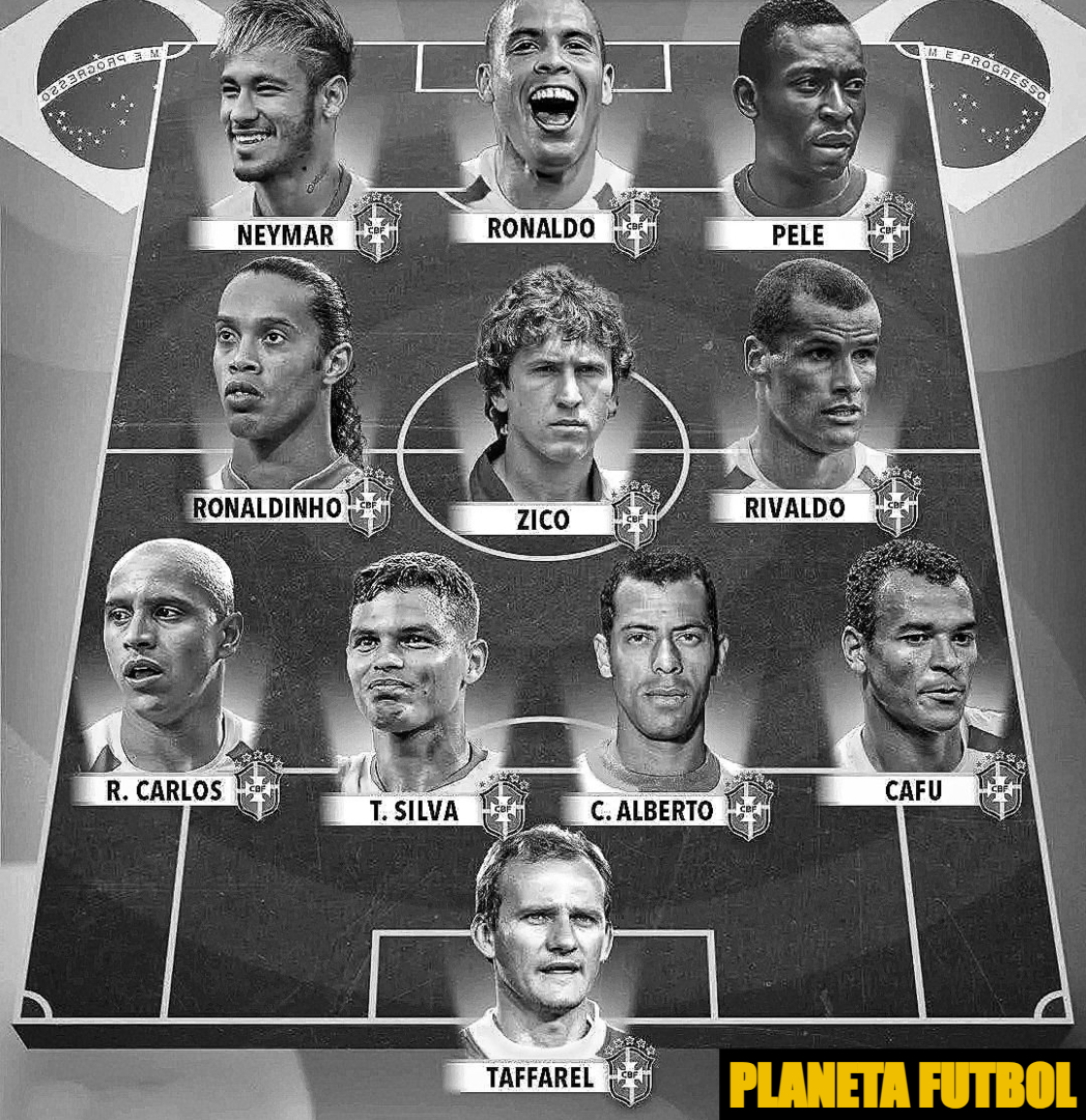 XEL56's tweet image. O MELLOR XI BRASILEÑO DA HISTORIA: