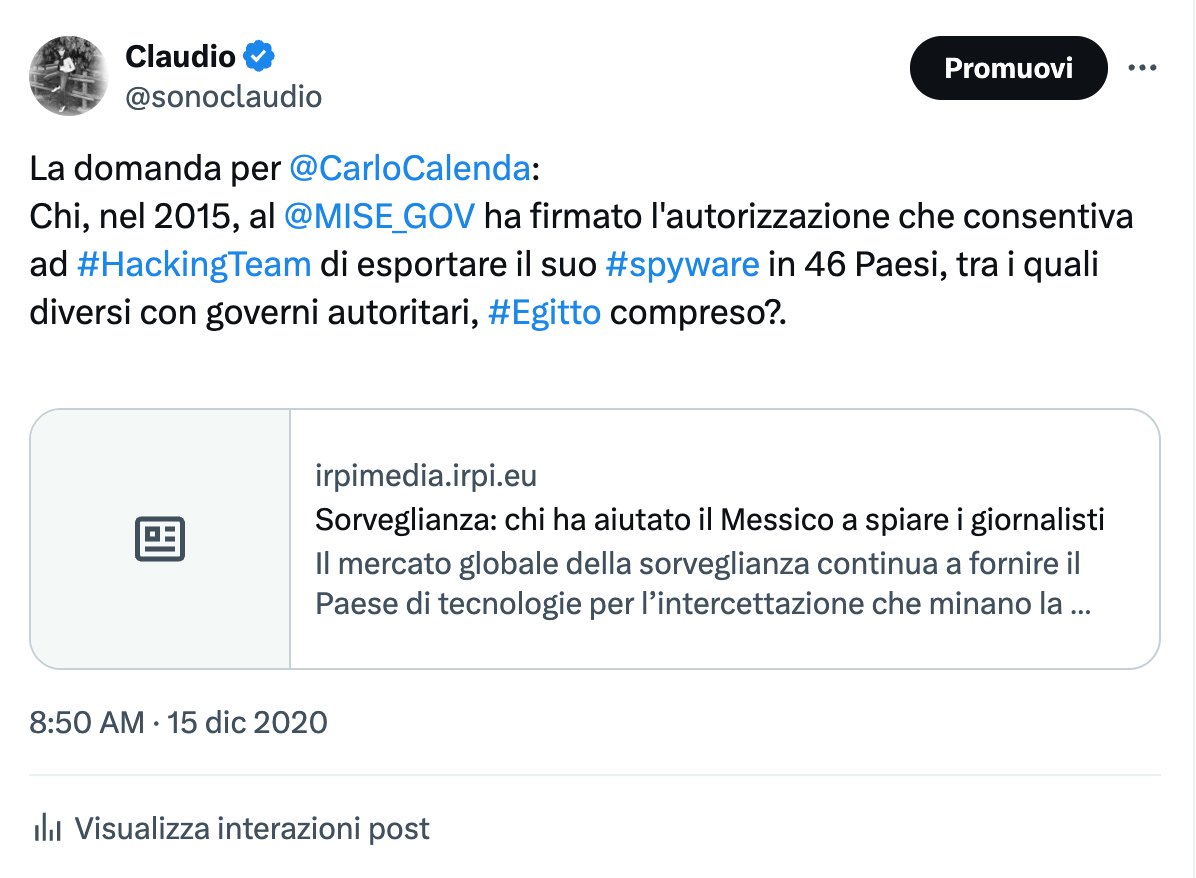 sonoclaudio's tweet photo. Davvero, IP? ne sei sicuro? 🤔
Personalmente, in relazione ad #ACN, trovo imbarazzante altro (conflitti di interesse interni, compresi), non questo.
Per quanto riguarda Renzi / #spyware #Paragon, ti rimando a governo Renzi / #spyware #HackingTeam e l'inchiesta di @faffa42 per @IrpiMedia
🔗 https://t.co/u4JVhgq7pV