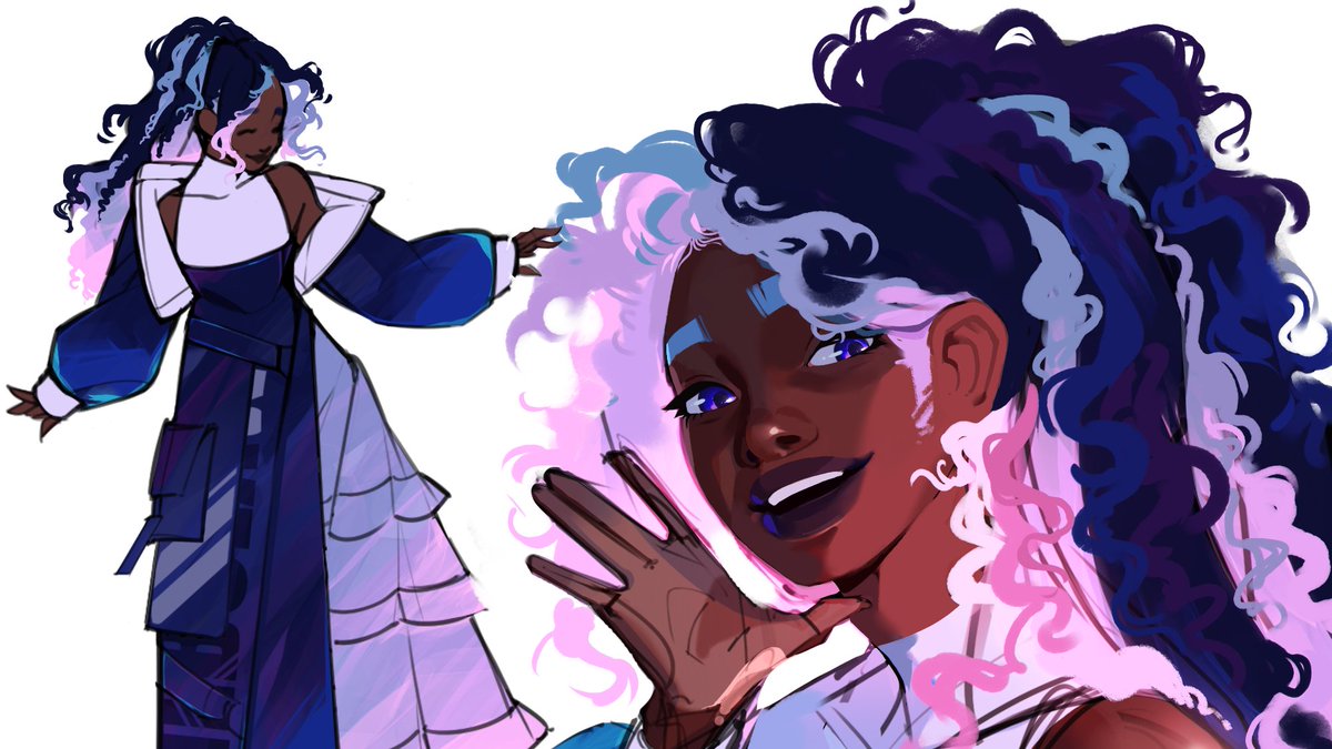 gyoonri's tweet photo. Hey #PortfolioDay !! 

I'm Gyo, Argentinian character designer and illustrator totally not obsessed with pink or lilac 💜🩷✨ https://t.co/HBMuX69EQE